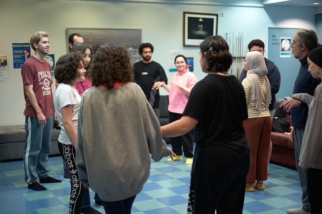 Group discussion during theater workshop