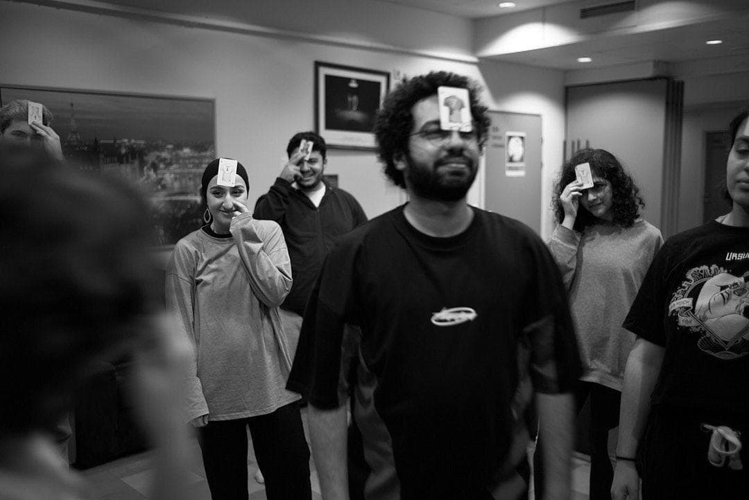 Workshop participants playing theater games